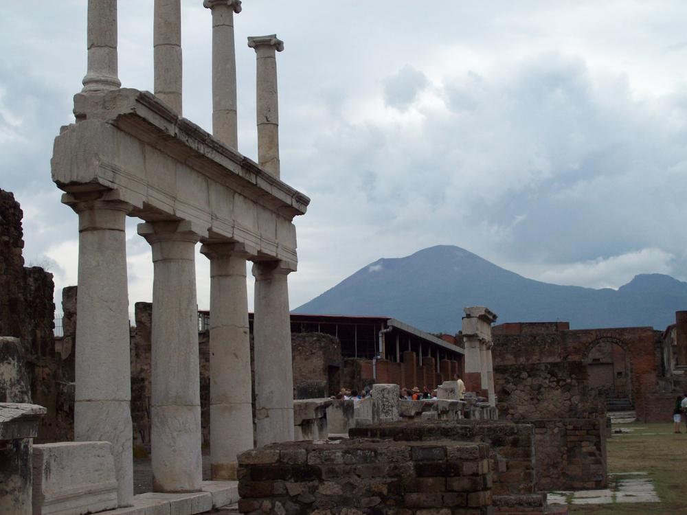 Pompeii ruins on a clear day